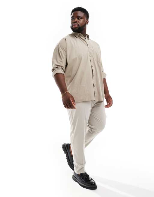 ASOS DESIGN sharp tapered pants in ecru