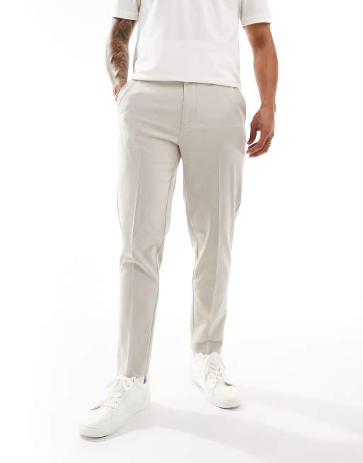 ASOS DESIGN sharp tapered pants in ecru