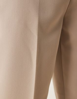 ASOS DESIGN smart tapered fit pants in stone