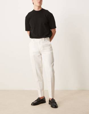 asos ASOS DESIGN smart tapered fit trousers in white