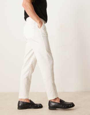 ASOS DESIGN smart tapered fit pants in white