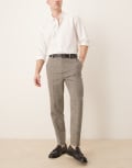 [ASOS DESIGN] ASOS DESIGN smart tapered fit wool mix pants in charcoal-Grey W30 L32 CHARCOAL