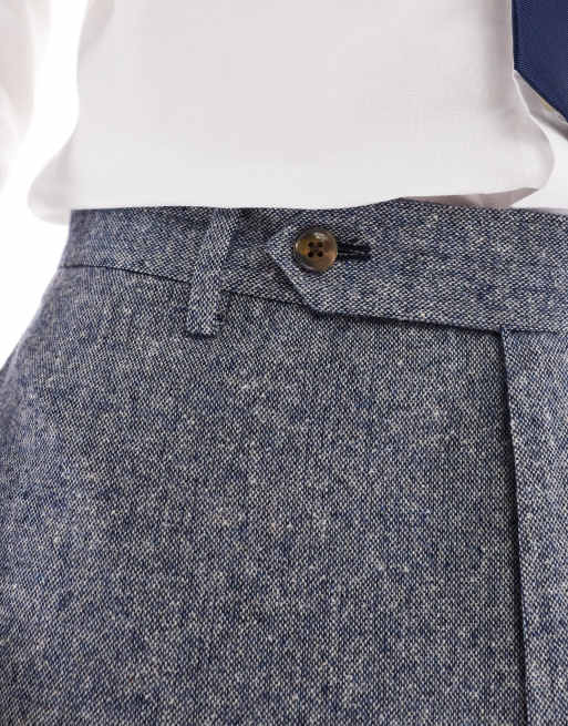 ASOS DESIGN smart tapered fit wool mix pants in navy