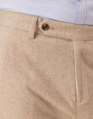 Asos Design Smart Tapered Fit Wool Mix Pants In Brown