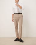 [ASOS DESIGN] ASOS DESIGN smart tapered fit wool mix pants in stone-Neutral W40 L30 STONE