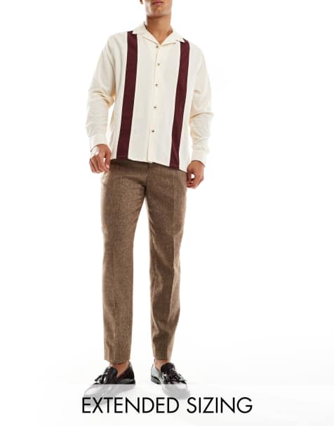 ASOS DESIGN smart tapered fit wool mix pants - view 1