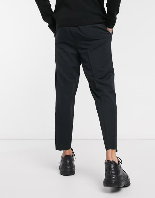 ASOS DESIGN smart tapered sweatpants in black