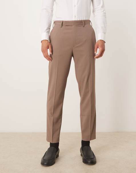 ASOS DESIGN smart tapered pants in brown - view 1