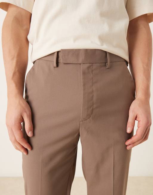 ASOS DESIGN smart tapered pants in brown, 4 of 5