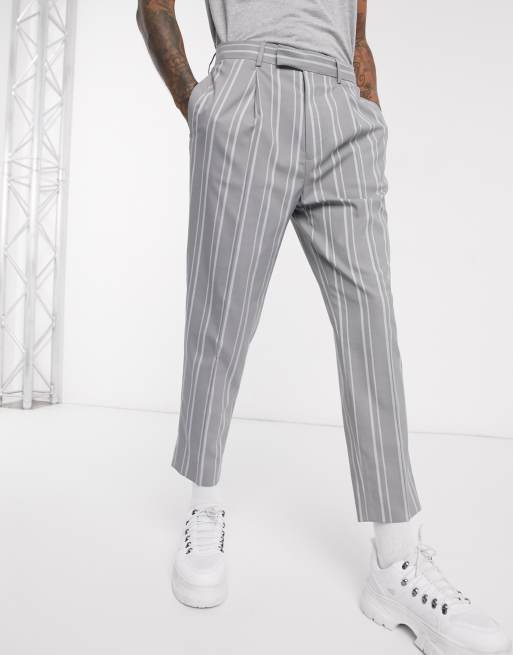 Gray best sale striped pants