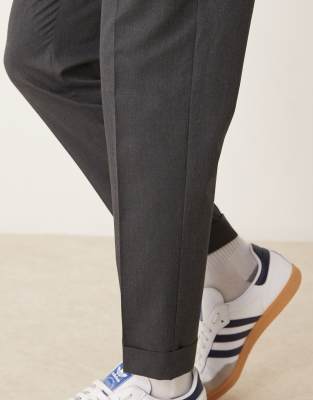 Asos Design Smart Tapered Pants In Gray