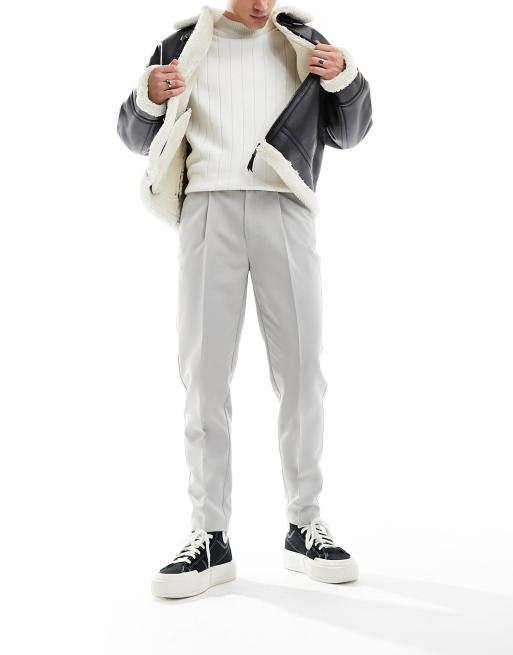 ASOS DESIGN smart tapered pants in grey