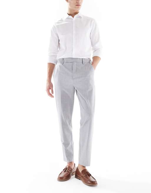 ASOS DESIGN smart tapered pants in light gray, 4 of 5