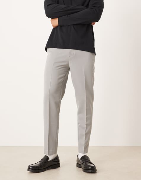 ASOS DESIGN smart tapered pants in light grey - view 1