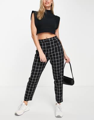 mono plaid cropped smart pants