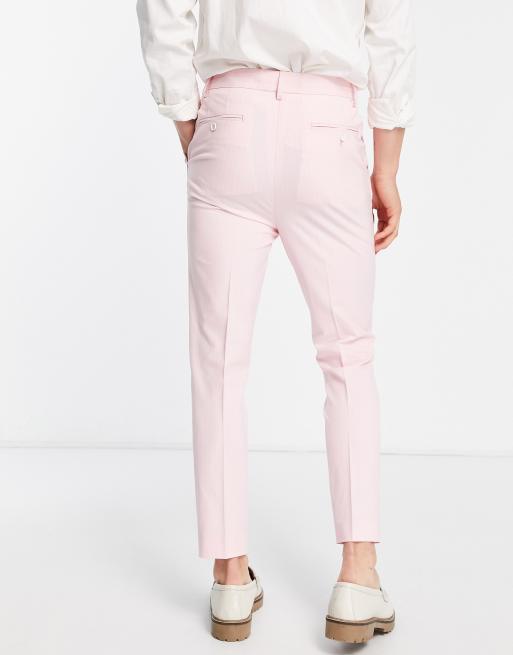 ASOS DESIGN smart tapered pants in pink pin stripe