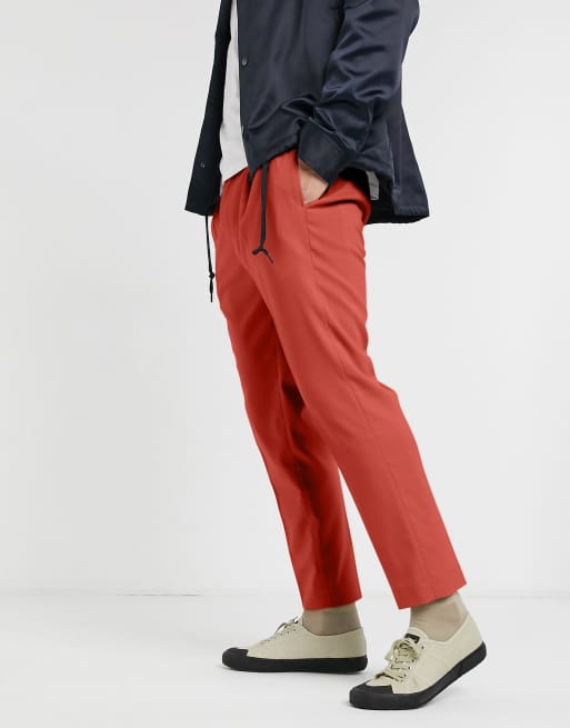 ASOS DESIGN smart tapered pants in rust