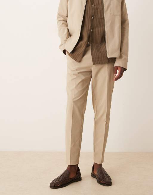 ASOS DESIGN smart tapered pants in stone rib (part of a set), 2 of 5