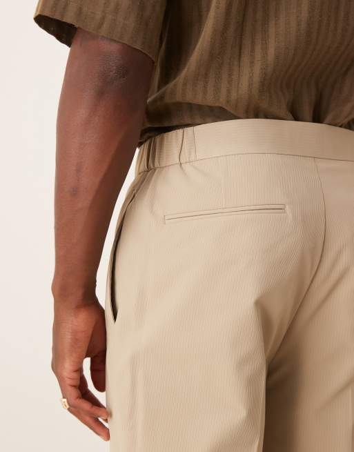 ASOS DESIGN smart tapered pants in stone rib (part of a set), 5 of 5