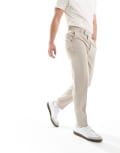 [ASOS DESIGN] ASOS DESIGN smart tapered pants in stone-Neutral W36 L32 STONE