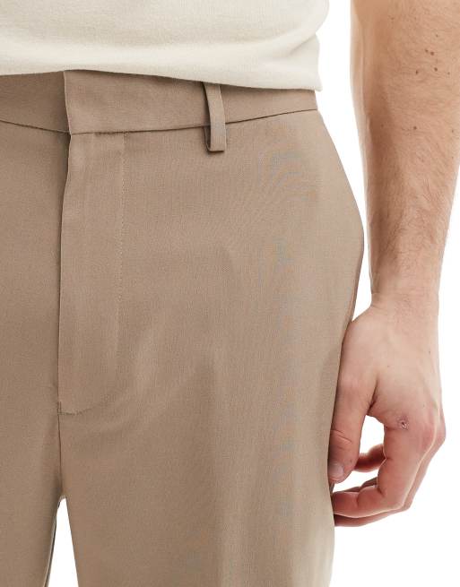 ASOS DESIGN smart tapered pants with cargo pockets in stone, 5 of 5