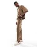 [ASOS DESIGN] ASOS DESIGN smart tapered pants with side piping in camel-Brown W30 L32 CAMEL