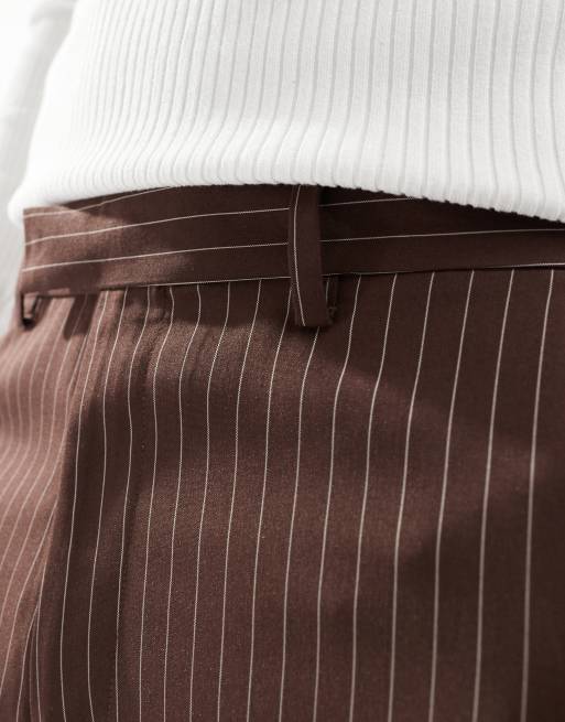 Brown pinstripe pants online