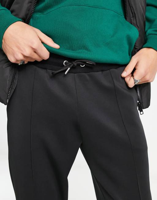 ASOS DESIGN smart tapered sweatpants in black scuba, 3 of 4