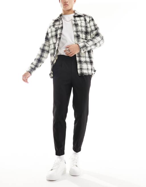 ASOS DESIGN smart tapered sweatpants in black, 5 of 5