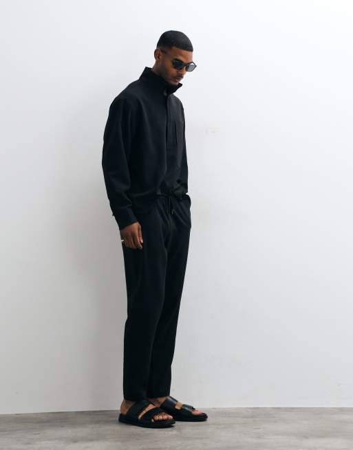 ASOS DESIGN smart tapered trouser in black, 5 of 5