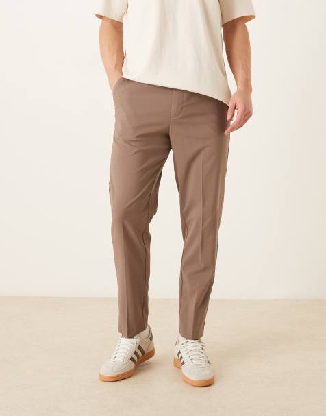 ASOS DESIGN smart tapered trouser in brown