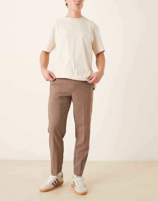 ASOS DESIGN smart tapered trouser in brown, 2 of 5