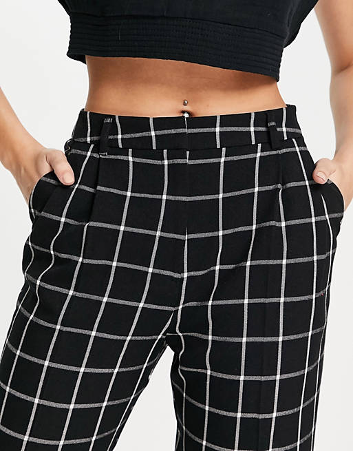 Trousers & Leggings smart tapered trouser in mono check 
