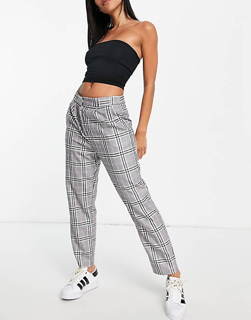 ASOS DESIGN smart tapered trouser in purple pow check