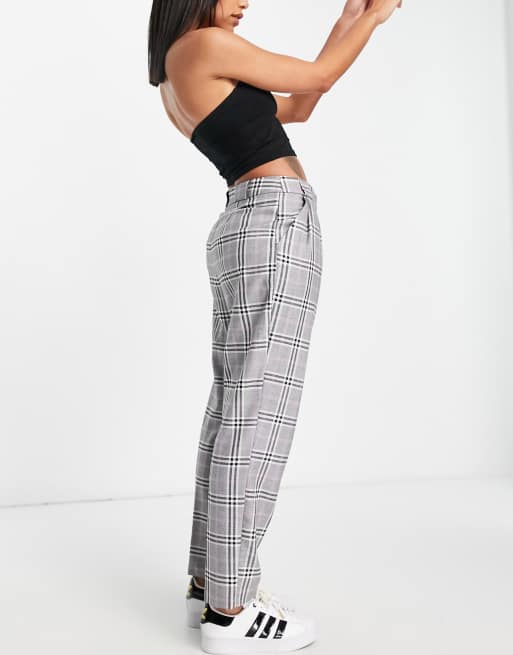 ASOS DESIGN smart tapered trouser in purple pow check, 2 of 4