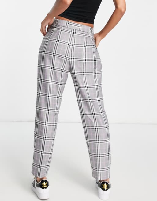 ASOS DESIGN smart tapered trouser in purple pow check, 4 of 4