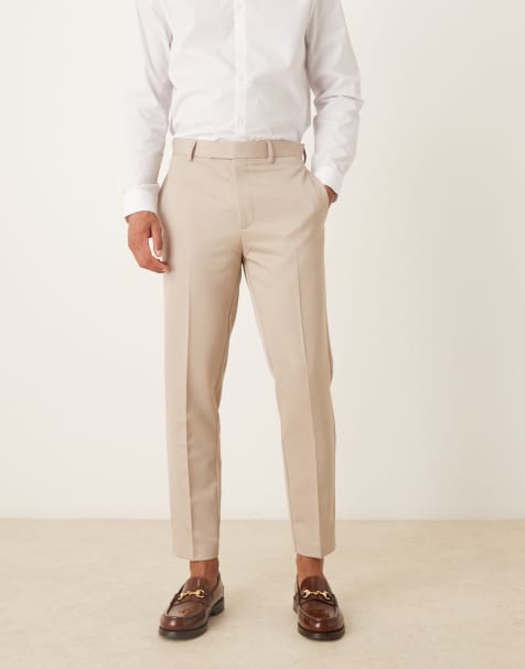 ASOS DESIGN smart tapered trouser in stone