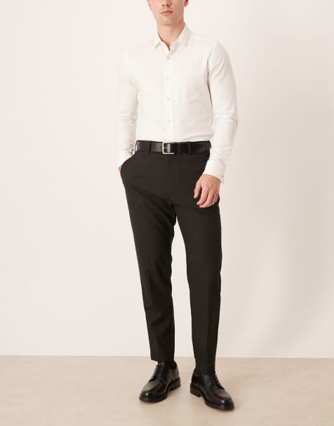 ASOS DESIGN smart tapered trousers in black