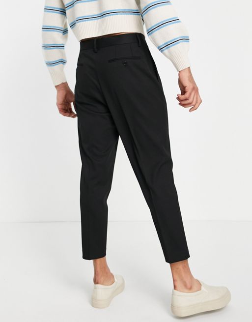 ASOS DESIGN smart tapered trousers in black