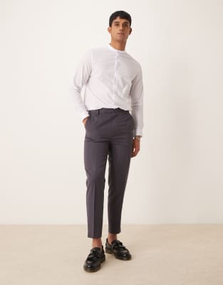 ASOS DESIGN ASOS DESIGN smart tapered trousers in charcoal-Grey