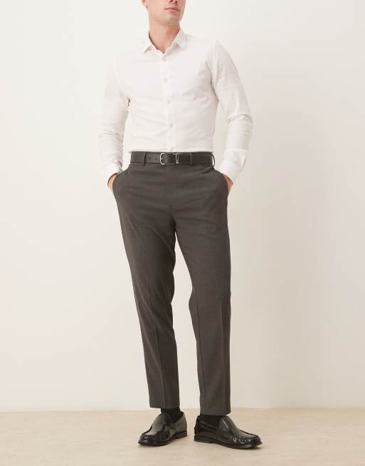 ASOS DESIGN smart tapered trousers in charcoal, 2 of 5