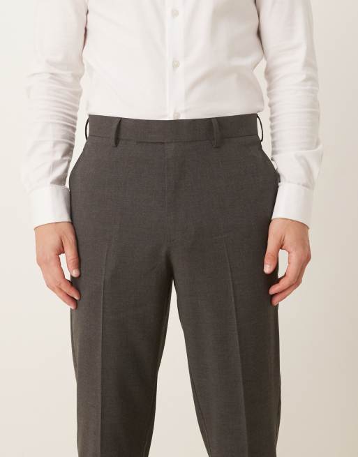 ASOS DESIGN smart tapered trousers in charcoal, 4 of 5