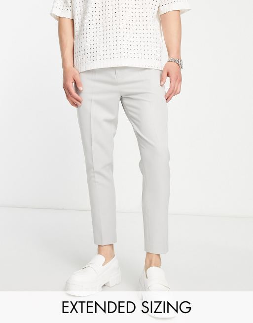 Grey tapered sale trousers mens