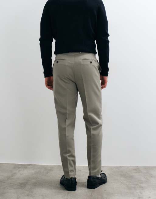 ASOS DESIGN smart tapered trousers in sage green, 4 of 5