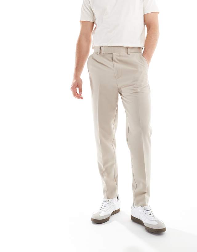 ASOS DESIGN - smart tapered trousers in stone