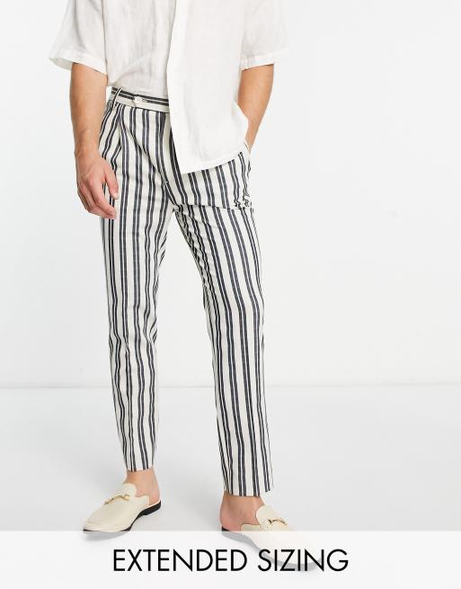 White stripe tapered trousers