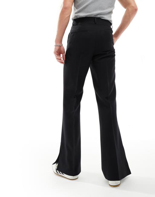 スーツ OLD Euro wide flare slacks Black Flared Suit Pants | Parallel