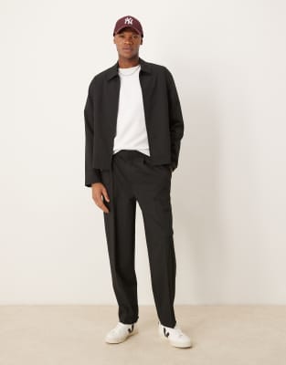 Asos Design Smart Wide Leg Pants In Black