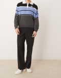[ASOS DESIGN] ASOS DESIGN smart wide leg pants in black texture W34 L30 BLACK