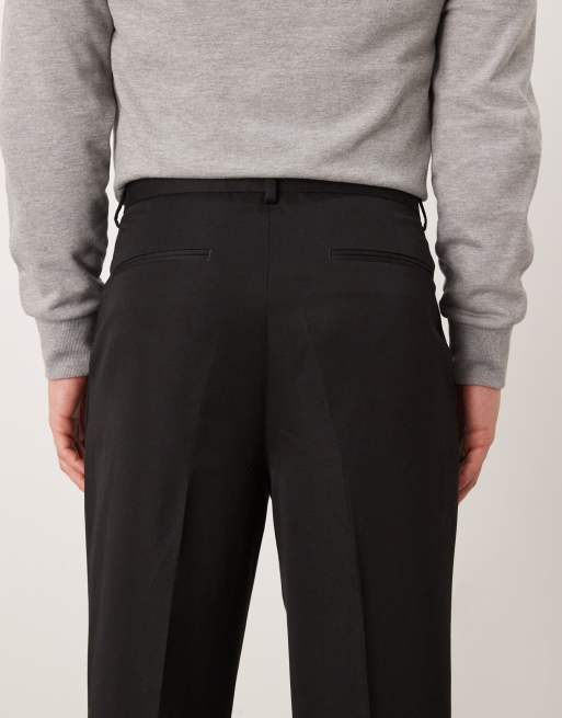 ASOS DESIGN smart wide leg pants in black